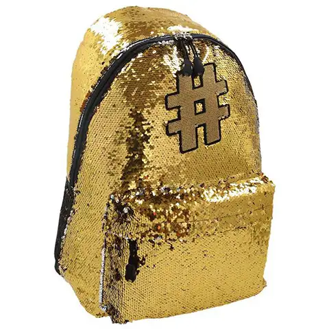 Spirit: Hashtag Gold šljokičasta školska torba, ruksak 41x32x21cm