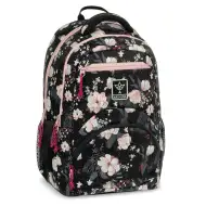 Ars Una: Flowery Black cvjetni ergonomski školski ruksak, 33x45x24cm