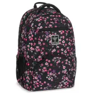 Ars Una: Pearl Blossom Black cvjetni ergonomski školski ruksak, 33x45x24cm