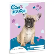Ars Una: Slatke životinje - Francuski buldog, bilježnica s crtama za 2. razred, A/5