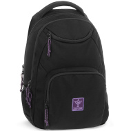 Ars Una: djevojački crno-ljubičasti Cordura školski ruksak AU-6 34x45x26cm