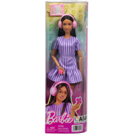 Barbie: Fashionista Prijateljice stilska modna lutka sa slušalicama u ljubičastoj haljini – Mattel