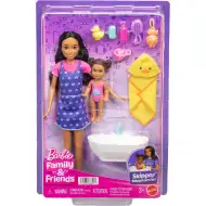 Barbie lutka u haljini s uzorkom srca, igraći set dadilje - Mattel