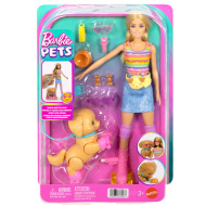 Barbie set za šetanje psa i rolanje - plavokosa lutka - Mattel