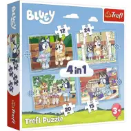 Blueyjev svijet 4 u 1, puzzle od 12-15-20-24 dijelova - Trefl