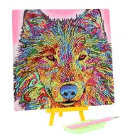 Dijamantno slikanje: Set za dijamantnu umjetnost Vuk 20x20 cm