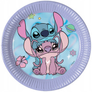 Disney Stitch i Angel papirnati tanjuri, set od 8 komada, promjera 20 cm