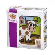 Eichhorn: Drvena slagalica s kockama – Puzzle s kućnim ljubimcima za djecu - Simba Toys
