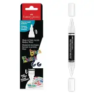 Faber-Castell: Black Edition Shake &amp; Paint marker s dvostrukim vrhom, bijeli, 3 mm i 1 mm