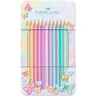 Faber-Castell: Sparkle set od 12 pastelnih drvenih bojica u metalnoj kutiji