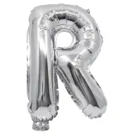 Folija balon u obliku slova, srebrna boja – slovo R, 32 cm
