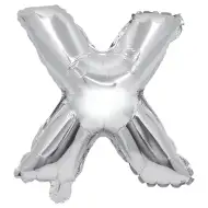 Folija balon u obliku slova srebrne boje – slovo X 32 cm