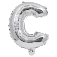 Folija balon u obliku slova u srebrnoj boji – slovo C 32 cm