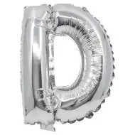 Folija balon u obliku slova u srebrnoj boji – slovo D 32 cm