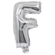 Folija balon u obliku slova u srebrnoj boji – slovo F 32 cm