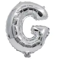 Folija balon u obliku slova u srebrnoj boji – slovo G 32 cm