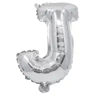 Folija balon u obliku slova u srebrnoj boji – slovo J 32 cm