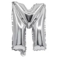 Folija balon u obliku slova u srebrnoj boji – slovo M 32 cm