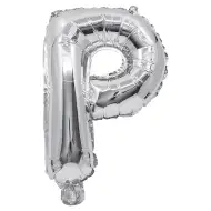 Folija balon u obliku slova u srebrnoj boji – slovo P 32 cm