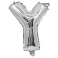 Folija balon u obliku slova u srebrnoj boji – slovo Y 32 cm