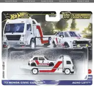 Hot Wheels: Aero Lift Premium kamion za prijevoz automobila i 73 Honda Civic Custom autić 1/64 - Mattel