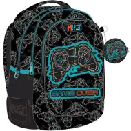 Luna: Must Team Game školska torba s tri zaobljena pretinca, uzorak nogometne lopte, ruksak 32x18x43 cm