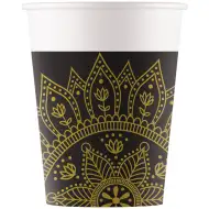 Mandala crno-zlatne papirnate čaše set od 8 komada 200ml