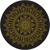 Mandala crno-zlatni set papirnatih tanjura 8 komada, 23 cm