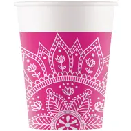 Mandala fuksija-bijela papirnata čaša set od 8 komada 200ml