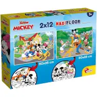 Mickey Mouse 2 u 1 2x12 maxi puzzle i bojanka - Lisciani