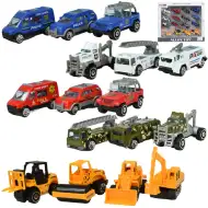 Model automobila: Javna 16-dijelna seta vozila za spašavanje, vatrogasna, vojna i radna vozila