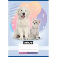 Nebulo: Bilježnica s linijama za 4. razred s uzorkom psa i mačke A/5 21-32