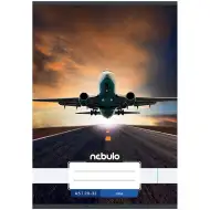 Nebulo: Spajalica bilježnica glatka s uzorkom uzlijećućeg zrakoplova 20-32 A/5