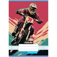 Nebulo: Spajalica bilježnica s crtama za 2. razred s motivom cross motora, 16-32 A/5