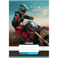 Nebulo: Spajalica bilježnica s linijama za 4. razred s motivom trkaćeg motora 21-32 A/5