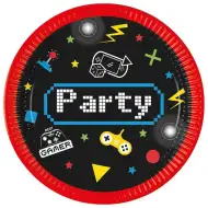 Papirnati tanjuri s uzorkom za gamersku zabavu, set od 8 komada, 20 cm