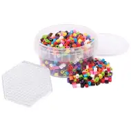 PlayBox: 5 mm MIDI glačljive perle u boji, 1000 komada s heksagonalnom podlogom