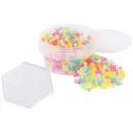 PlayBox: 5mm MIDI prozirne perle za peglanje, 1000 komada s heksagonalnom podlogom