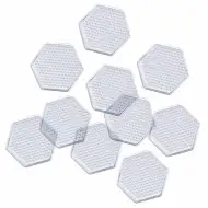 PlayBox: Paket s osnovom u obliku šesterokuta za 5mm MIDI perle koje se mogu peglati, 7,5 cm, set od 10 komada.