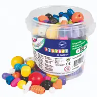 PlayBox: Set obojenih drvenih perli za nizanje u kantici 190gr