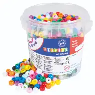 PlayBox: Set šarenih plastičnih perli koje se mogu kuhati, 1200 komada, u kanti