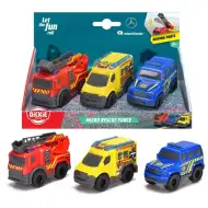 SOS Mikro vozila hitne pomoći set od 3 komada 9 cm - Dickie Toys