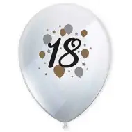 Set od 6 lateksnih balona s uzorkom "18"