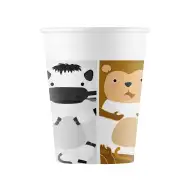 Set od 8 papirnatih čaša s veselim životinjskim motivima, 200 ml