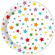 Set papirnatih tanjura s uzorkom zvijezda, 8 komada, promjera 23 cm.