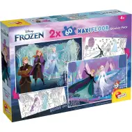 Snježno kraljevstvo 2 u 1 maxi 2x60-dijelni puzzle i bojanka 50x35cm - Lisciani