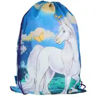 Spirit: Bijela torba za tjelesni, sportska torba s jednorogom 47x34cm