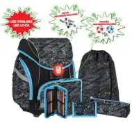 Spirit: Nogomet 3D uzorak ergonomska 5-dijelna školska torba s LED osvjetljenjem 34x22x41cm
