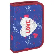 Spirit: Plava-roza preklopna punjena pernica Love Heart s 24 komada