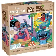Stitch 2 u 1, Eco slagalica od 60 dijelova i bojanka 70x50 cm - Lisciani
